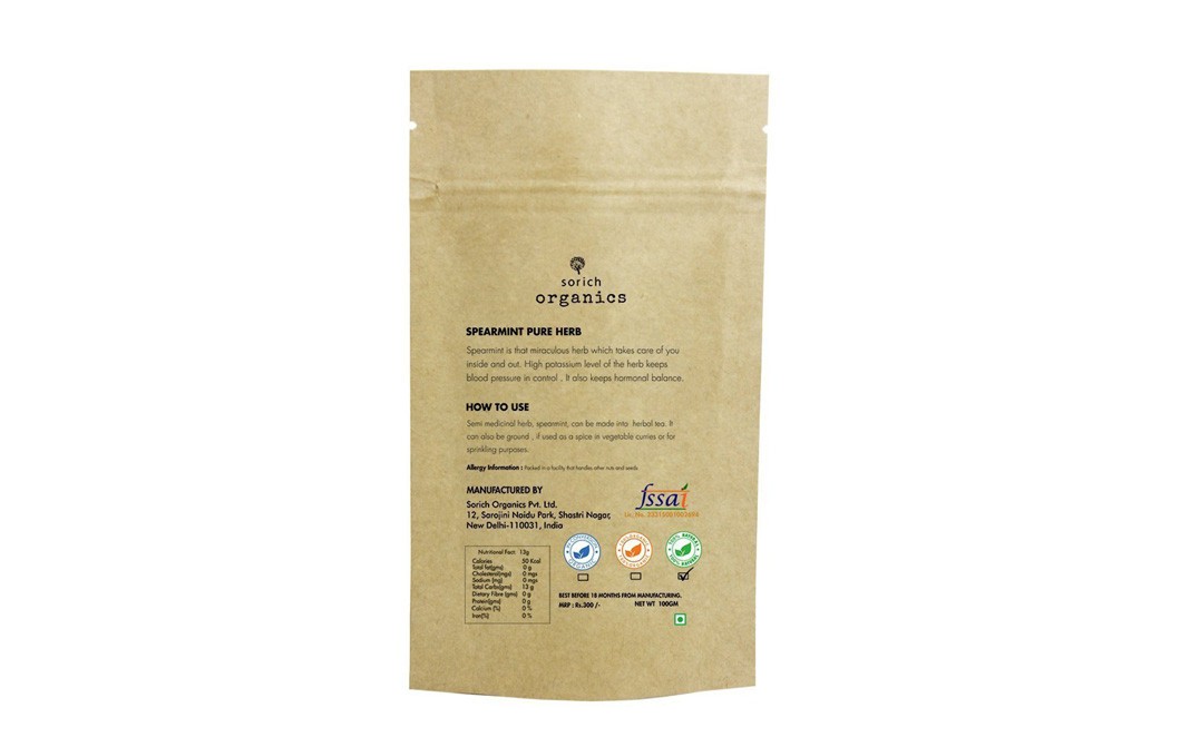 Sorich Organics Spearmint Pure Herb    Pack  100 grams